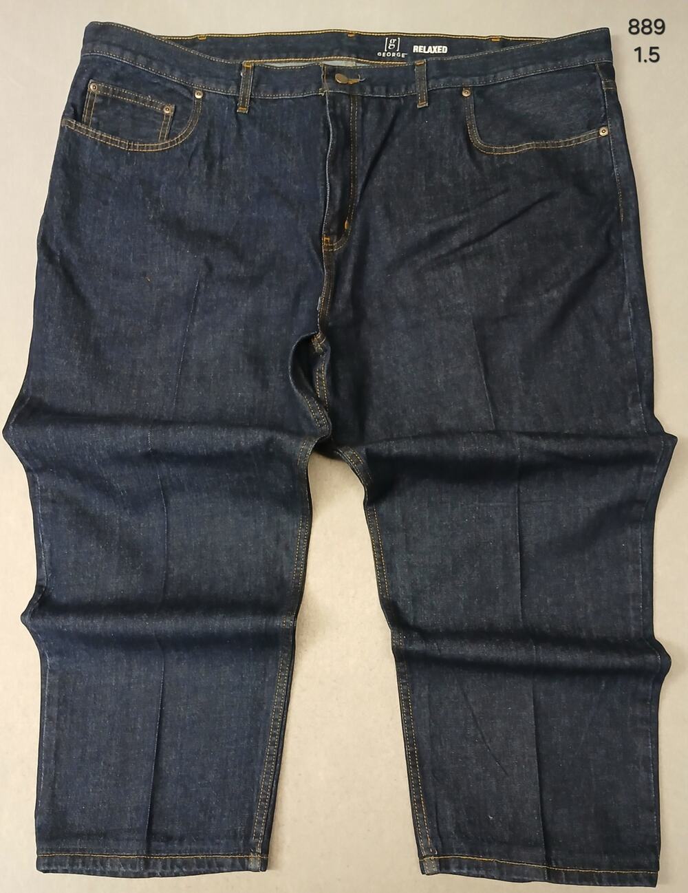 George (50x30) Men's Straight Leg Relaxed Blue Denim Jeans